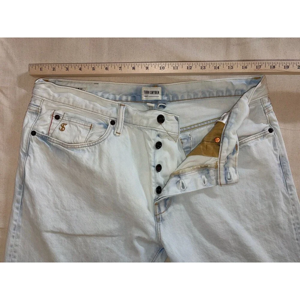 Todd Snyder Selvedge Jeans Mens 36x32 Slim Fit 12.5oz Japanese Denim Light Wash